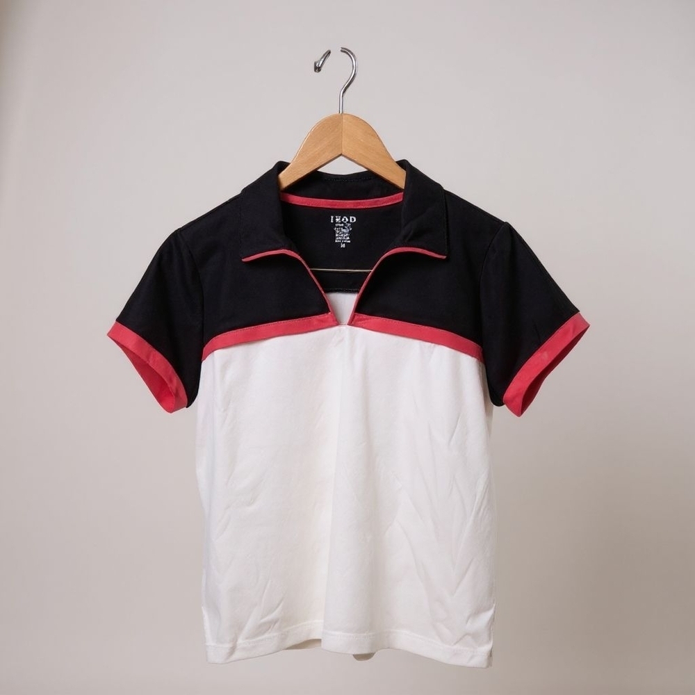 Izod Black, White, and Pink Short Sleeve Tee